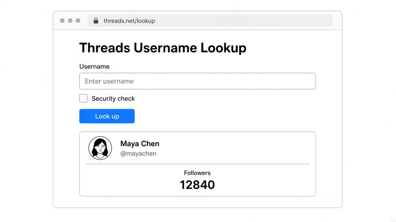 Paste a Threads username, pass the security check, then read the follower count